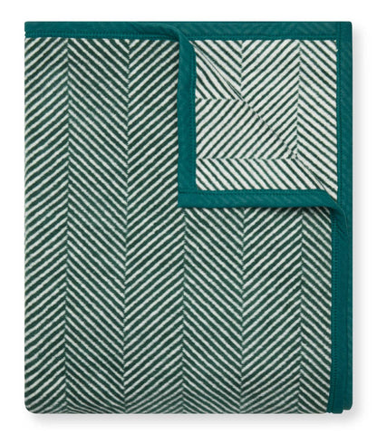 Harborview Herringbone Hunter Green Blanket