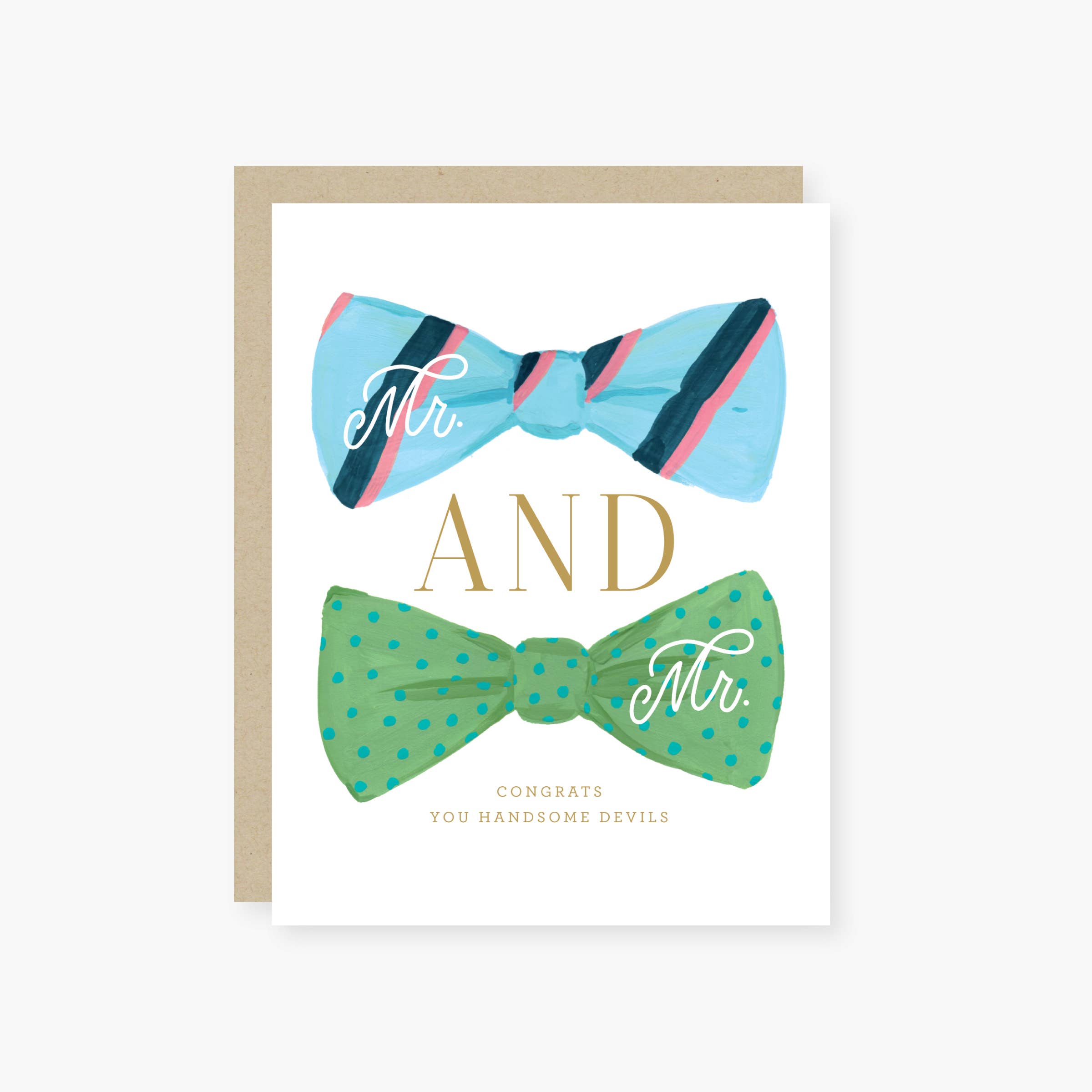 mr & mr ( handsome devils ) wedding card