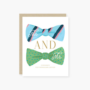mr & mr ( handsome devils ) wedding card
