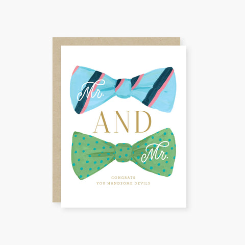 mr & mr ( handsome devils ) wedding card