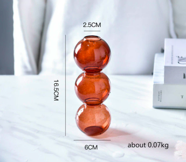 Bubble Glass Vase Brown