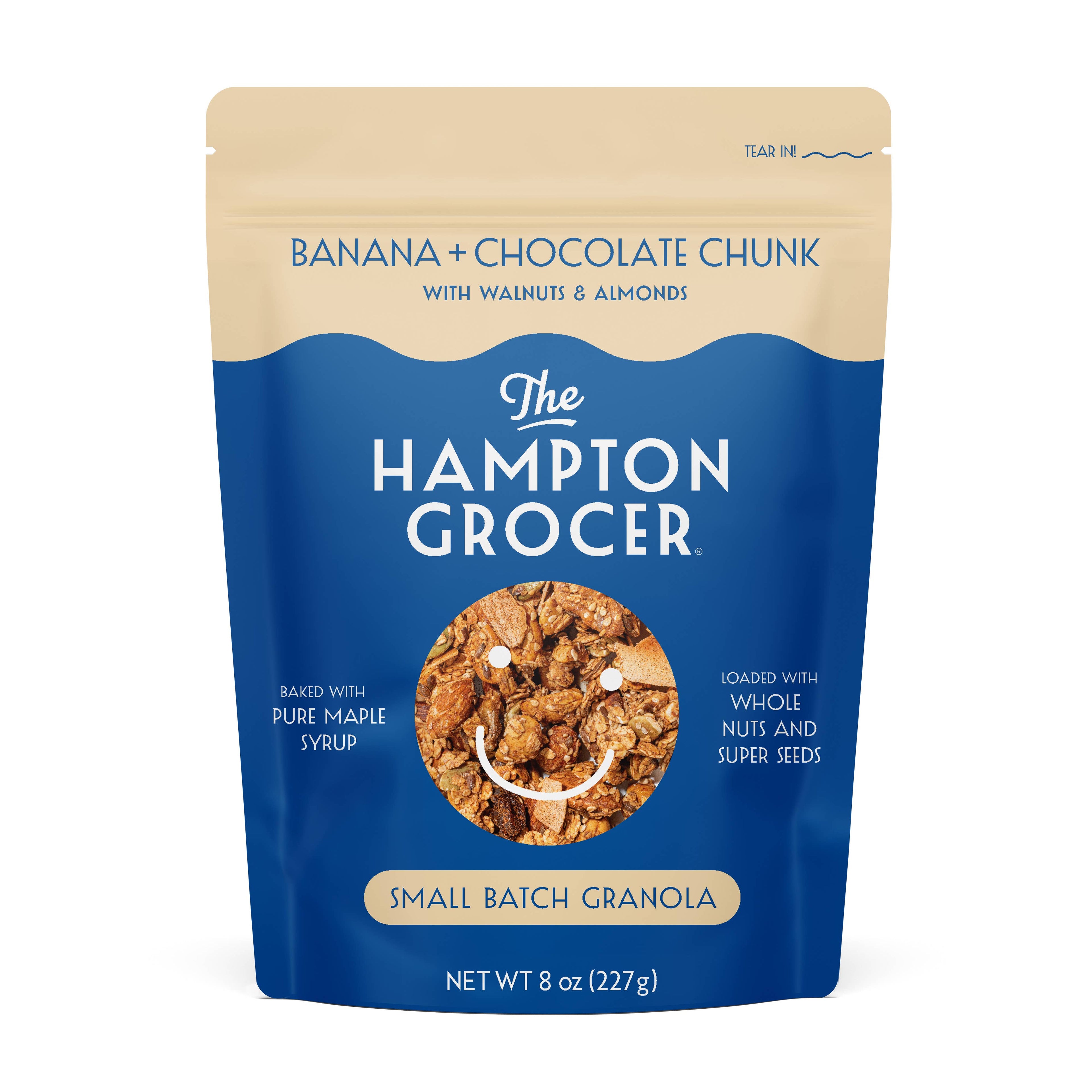 NEW FLAVOR! Banana + Chocolate Chunk Granola - 8oz Bag