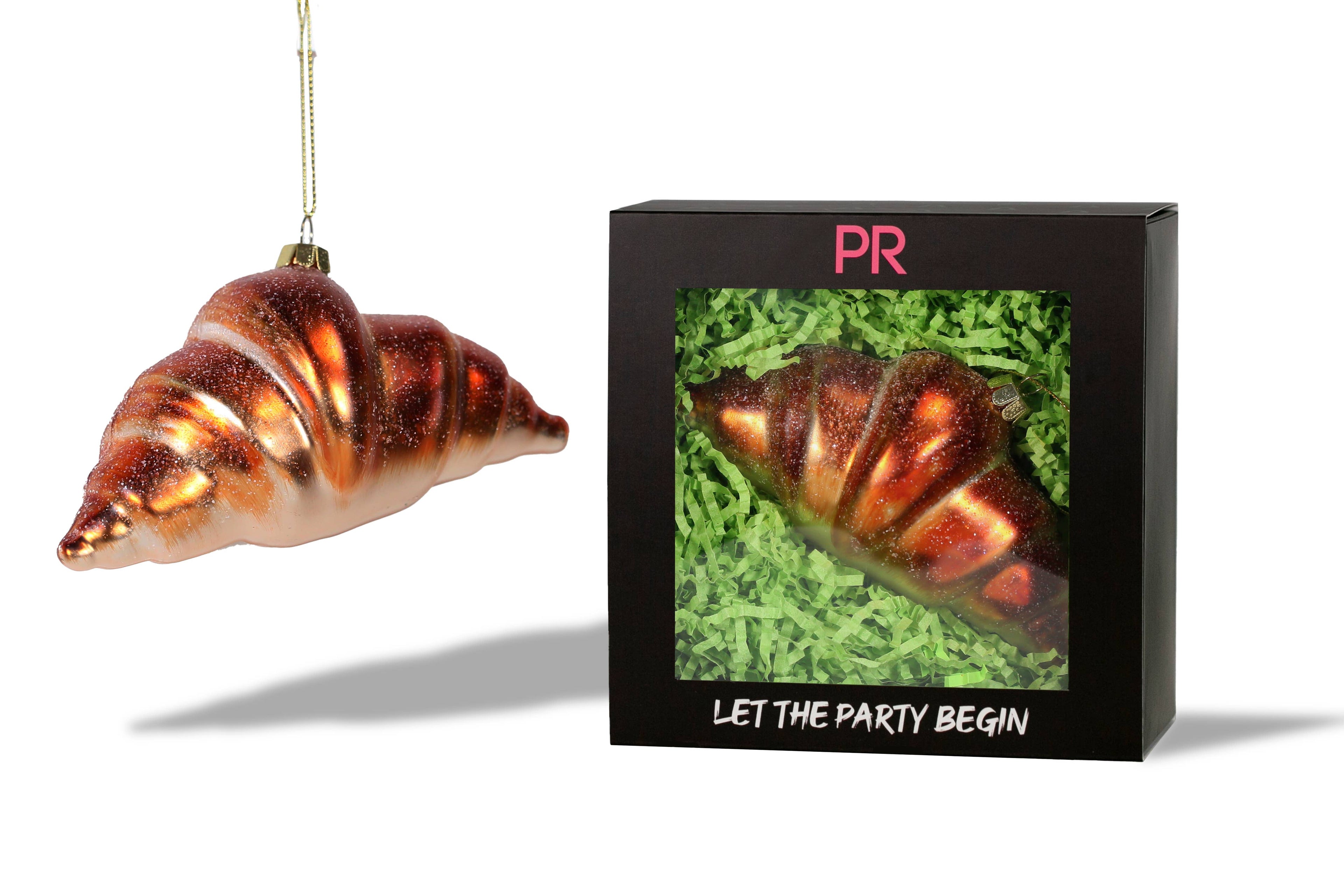 Party Rock | Croissant Glass Ornament