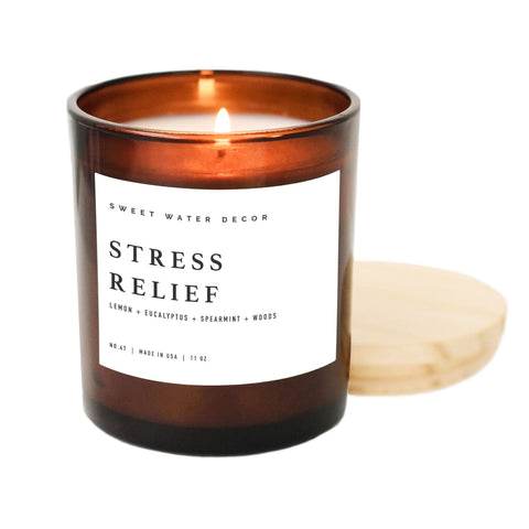 Stress Relief 11 oz Soy Candle - Home Decor & Gifts