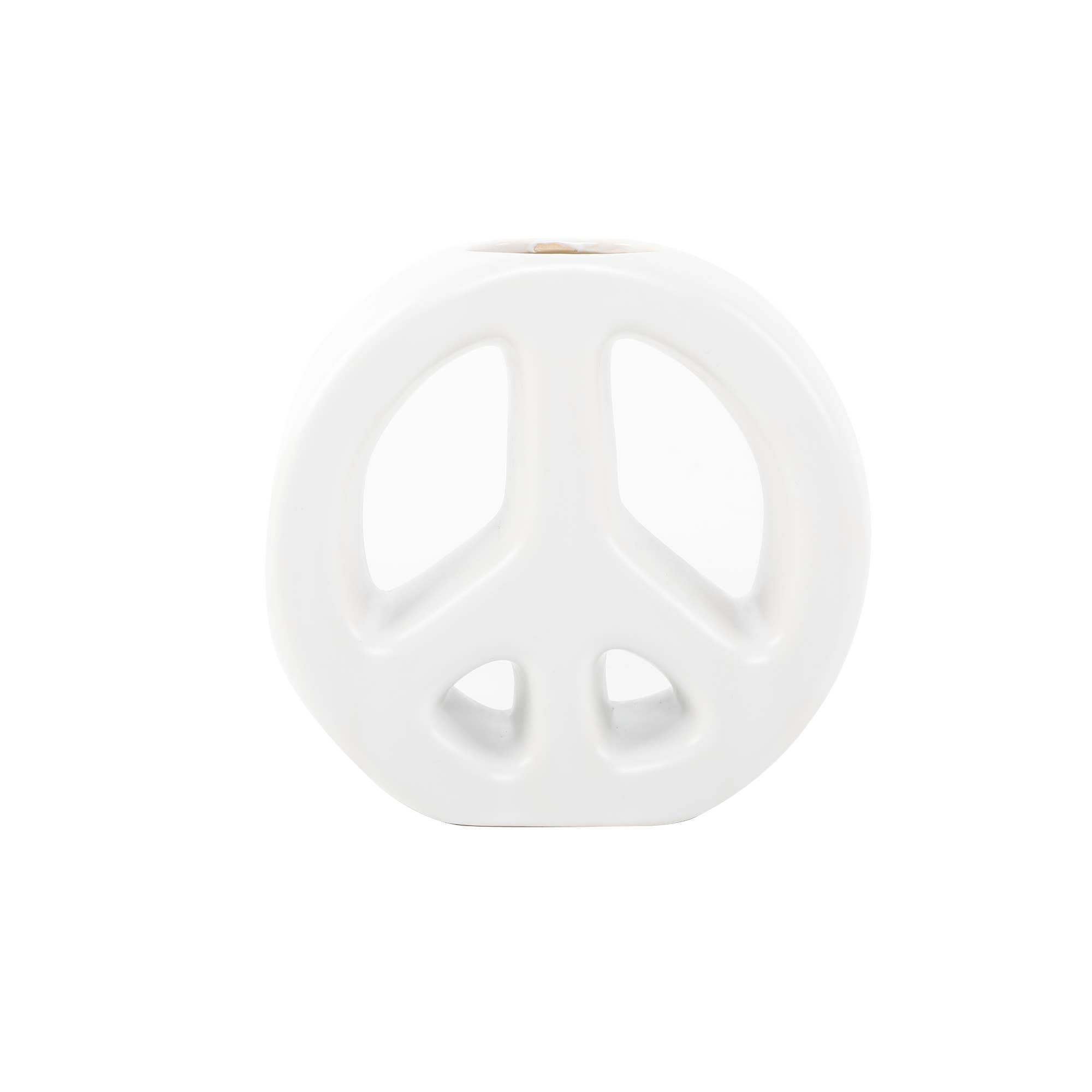 Peace Sign Ceramic Vase