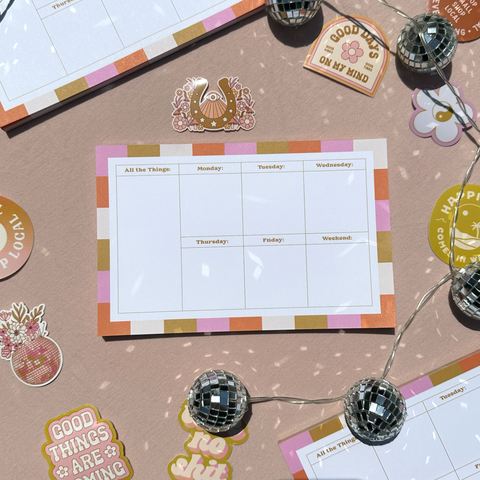 Groovy Checkered Tearaway Notepad