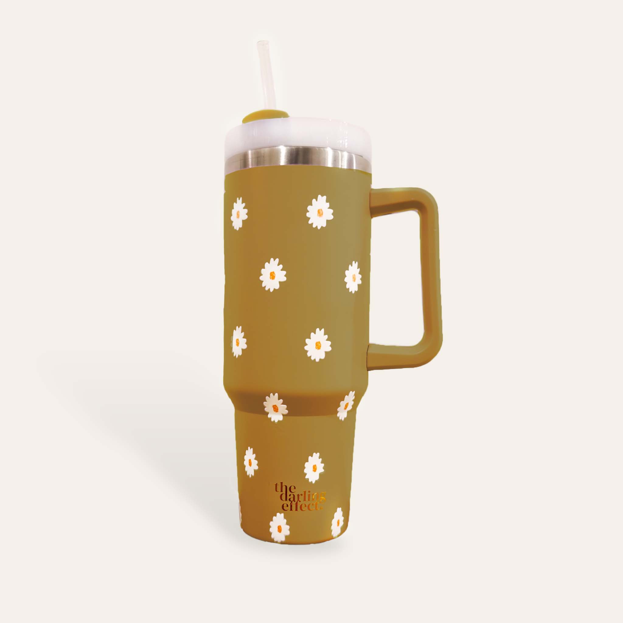 The Darling Effect Tumbler - Dancing Daisy Sandstone 40oz