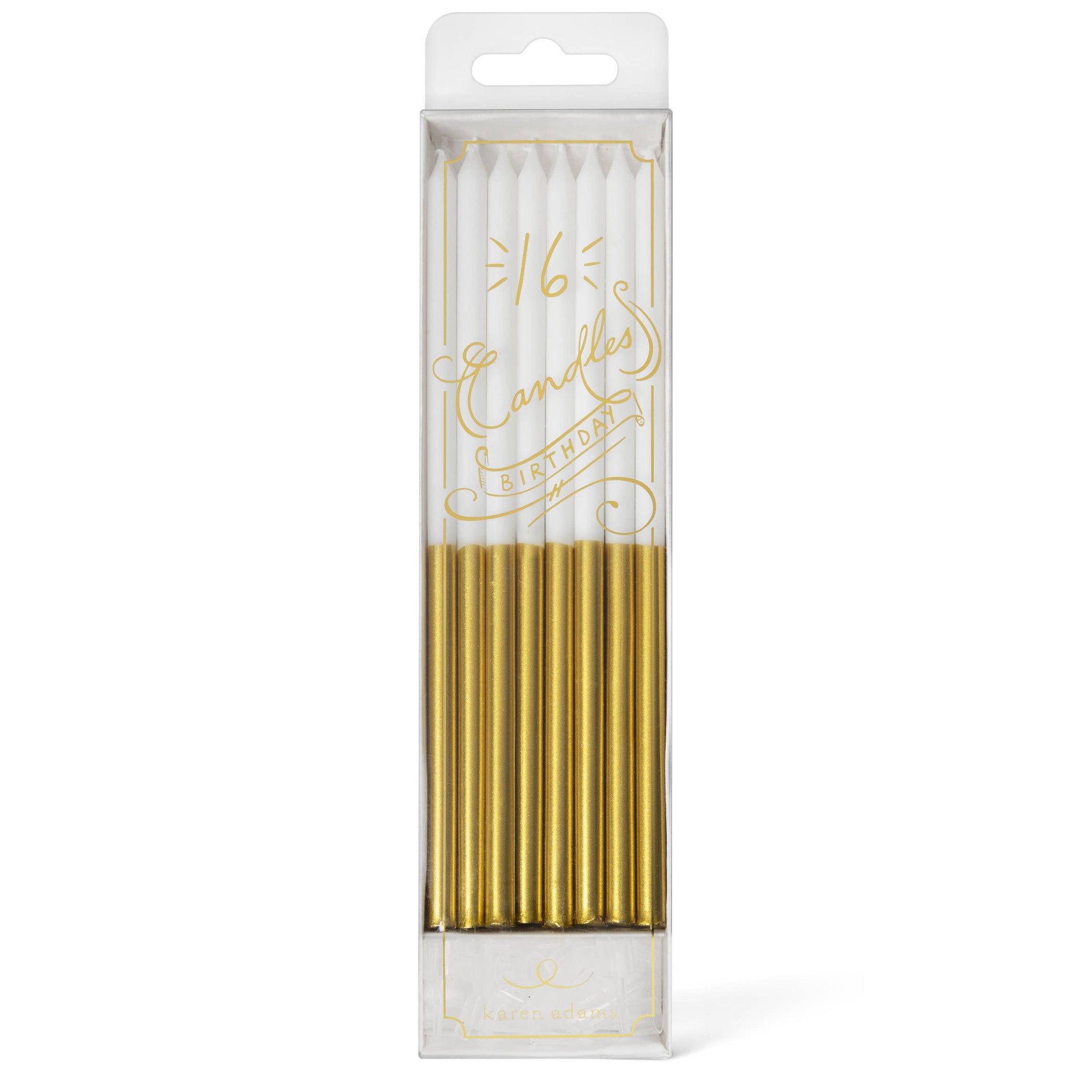 Birthday Candles: White and Gold
