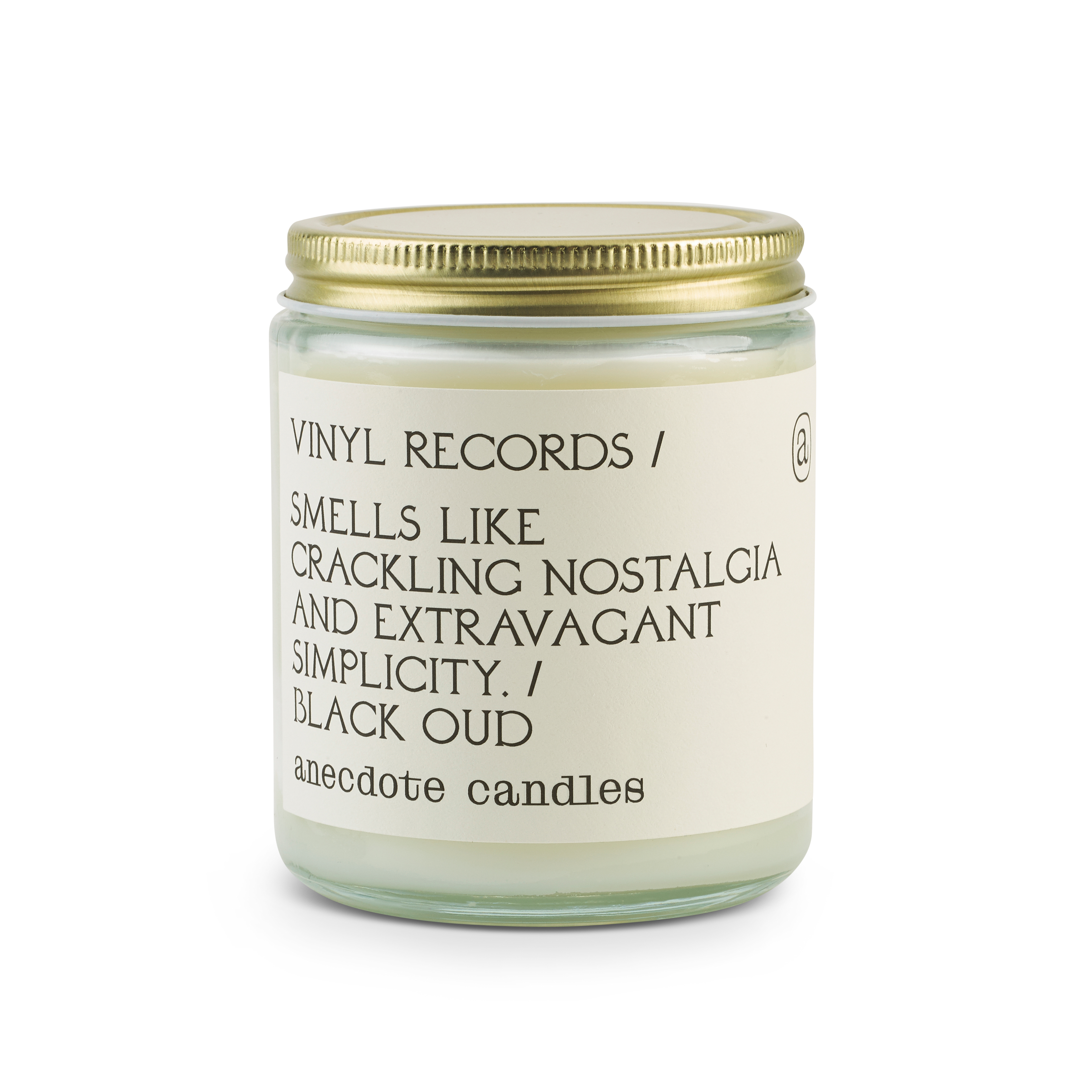 Vinyl Records (Black Oud) Glass Jar Candle