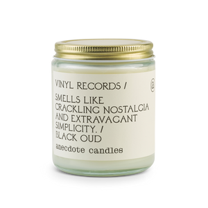 Vinyl Records (Black Oud) Glass Jar Candle