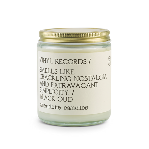 Vinyl Records (Black Oud) Glass Jar Candle
