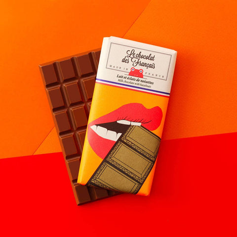 Le Chocolat des Francais Milk Chocolate Bar W/ Hazelnuts