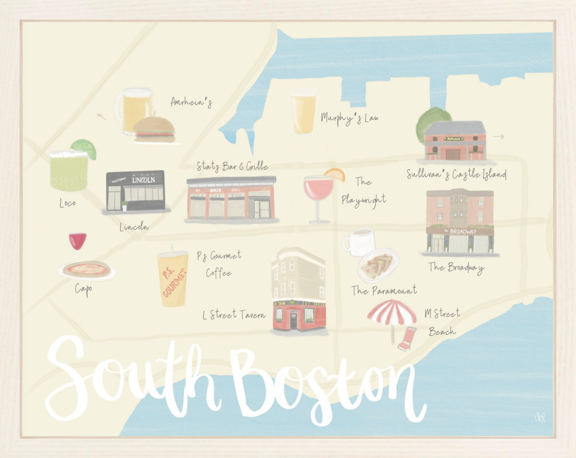 South Boston Map Print