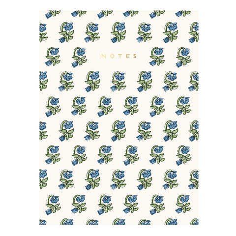 Blue Floral Print Notebook
