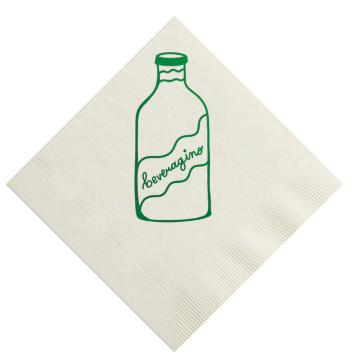 Beveragino Green and White Cocktail Paper Beverage Napkins -