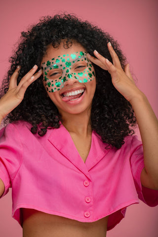 Lucky Clover Eye Day Bright Goggle Eye Mask