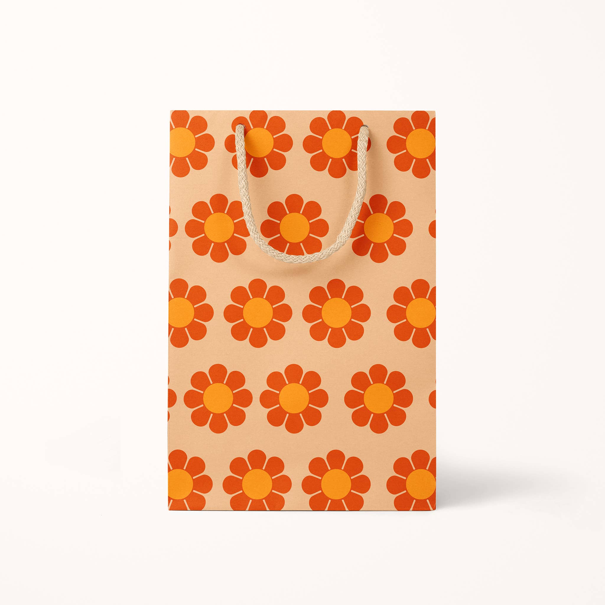 Retro Flower Gift Bag - Orange