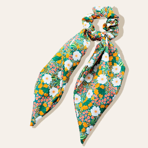 NEW! Floral Hair Scarf - Sweet Meadow Dark Green