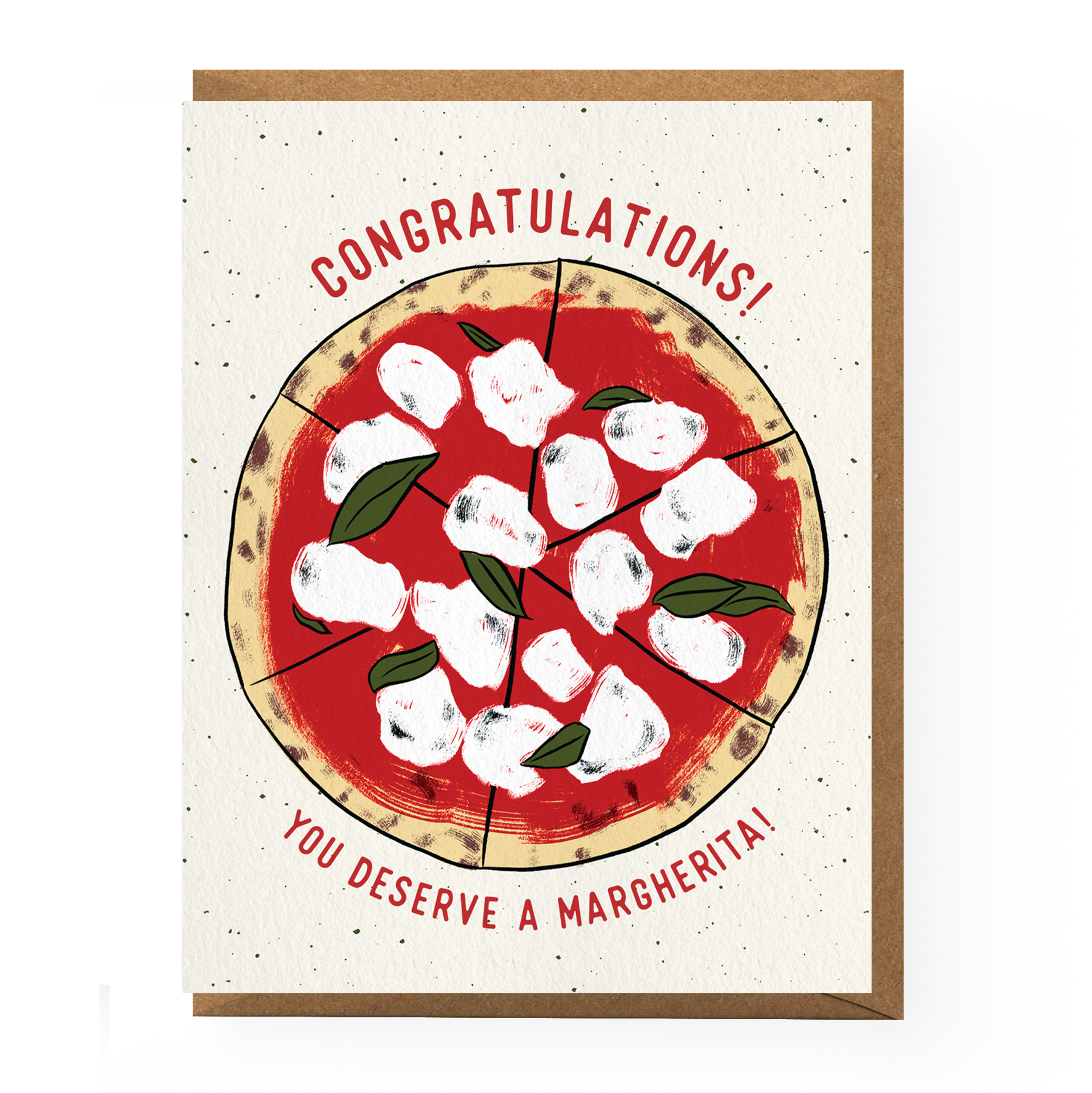 Margherita Pizza Congratulations Card