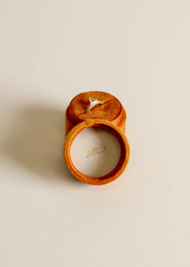 Velvet Jewelry Box - Circle - Burnt Orange