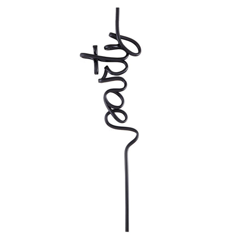 Party Straw Black