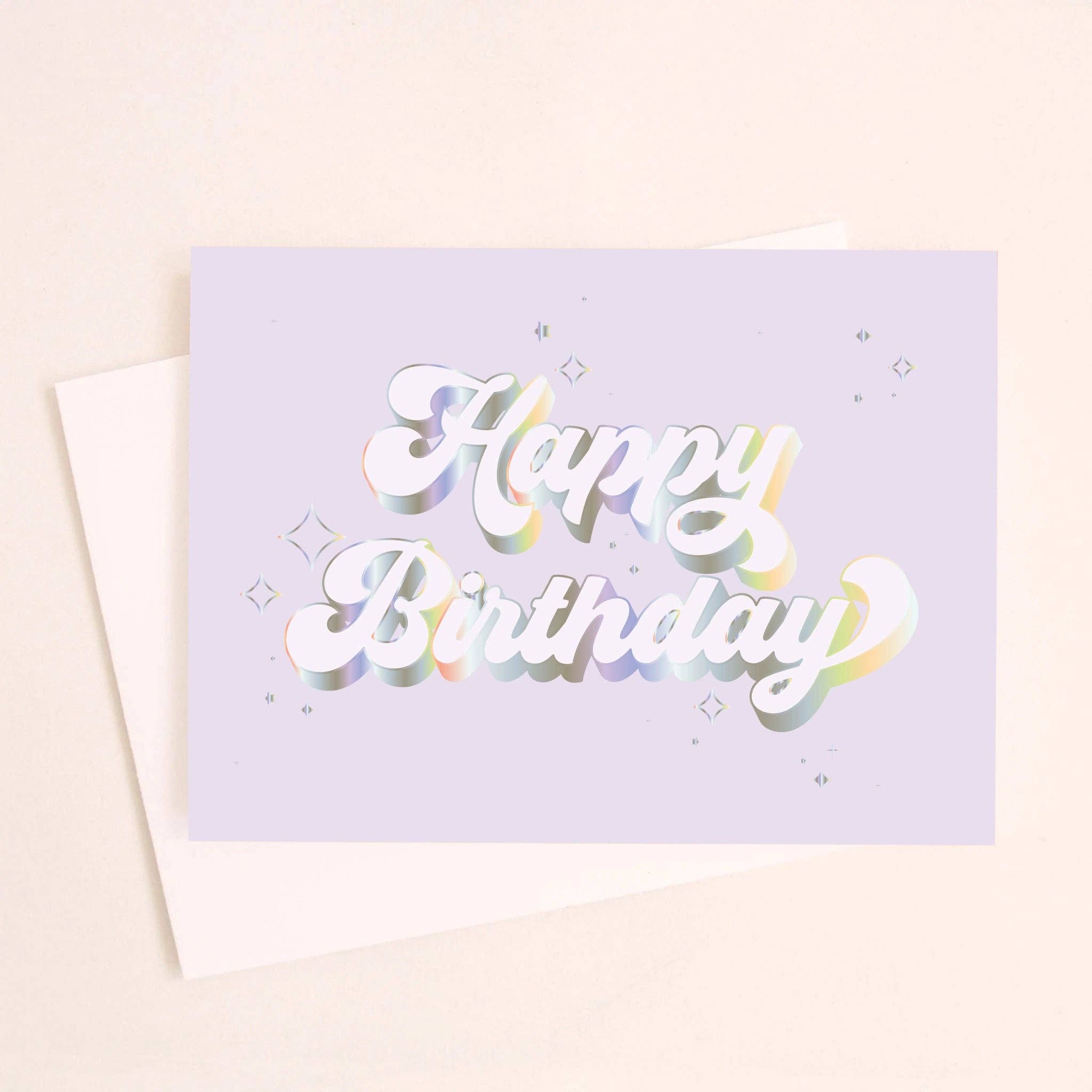 Happy Birthday Sparkle Holographic Card