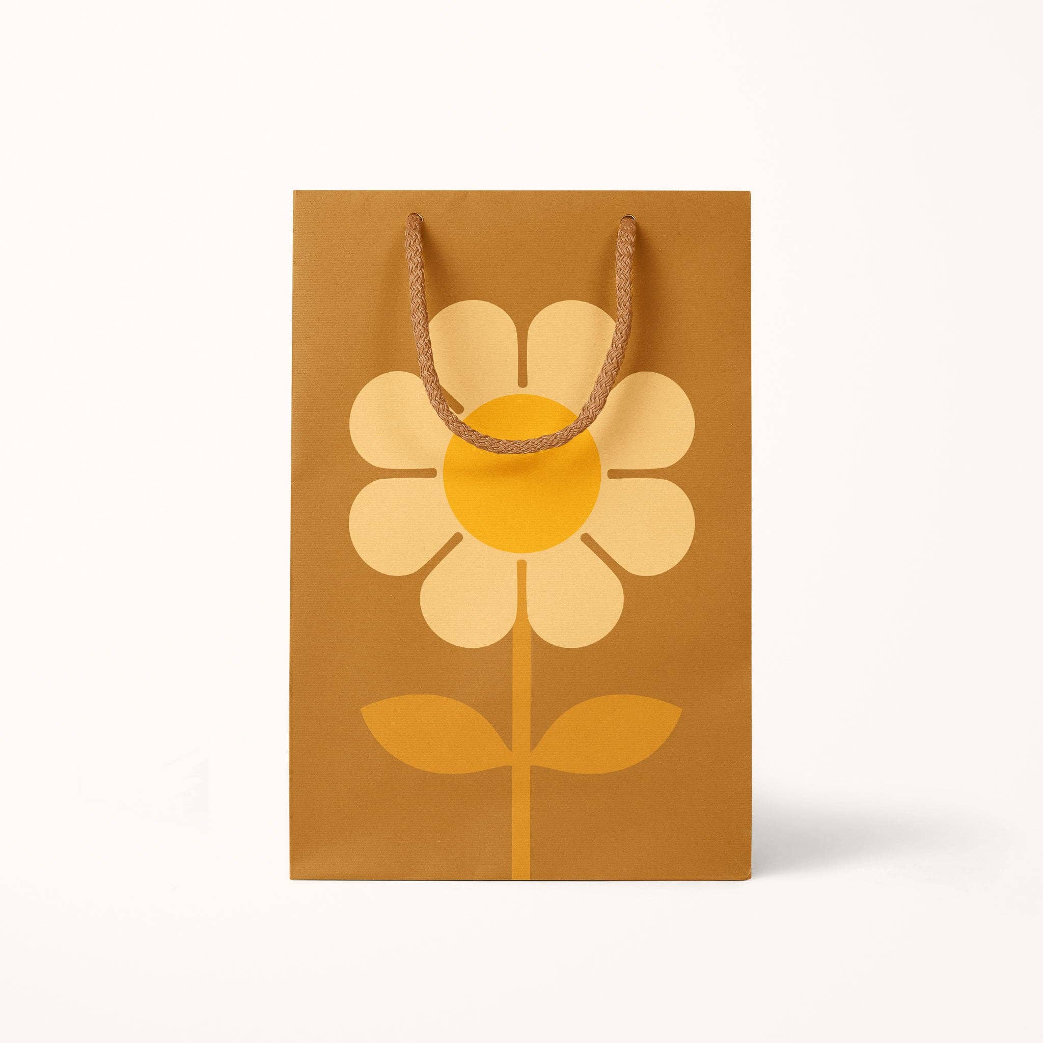 Retro Flower Gift Bag - Yellow