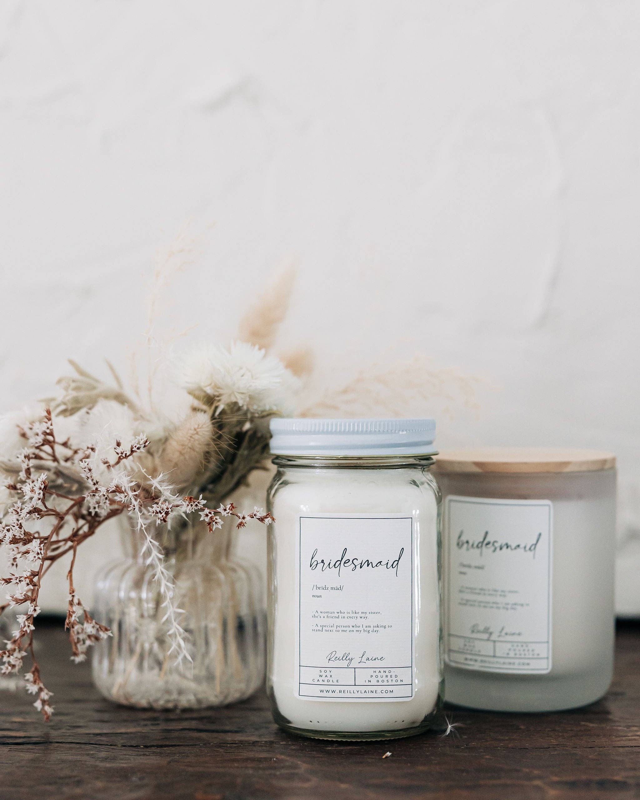 Bridesmaid Label: LG Mason Jar 16 oz. / CAPE HOUSE