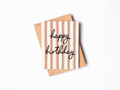 Happy Birthday Pink Stripe Card